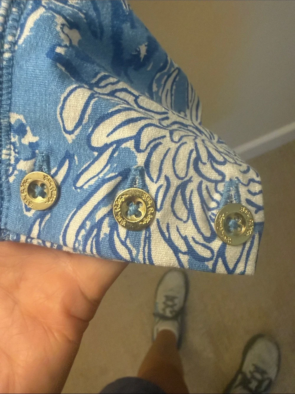 Lilly Pulitzer Blue and White Floral Tunic